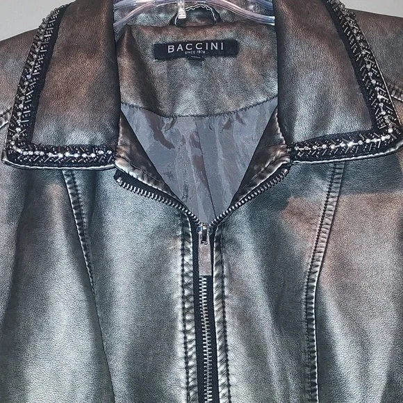 Baccini faux leather moto jacket - Picture 2 of 10